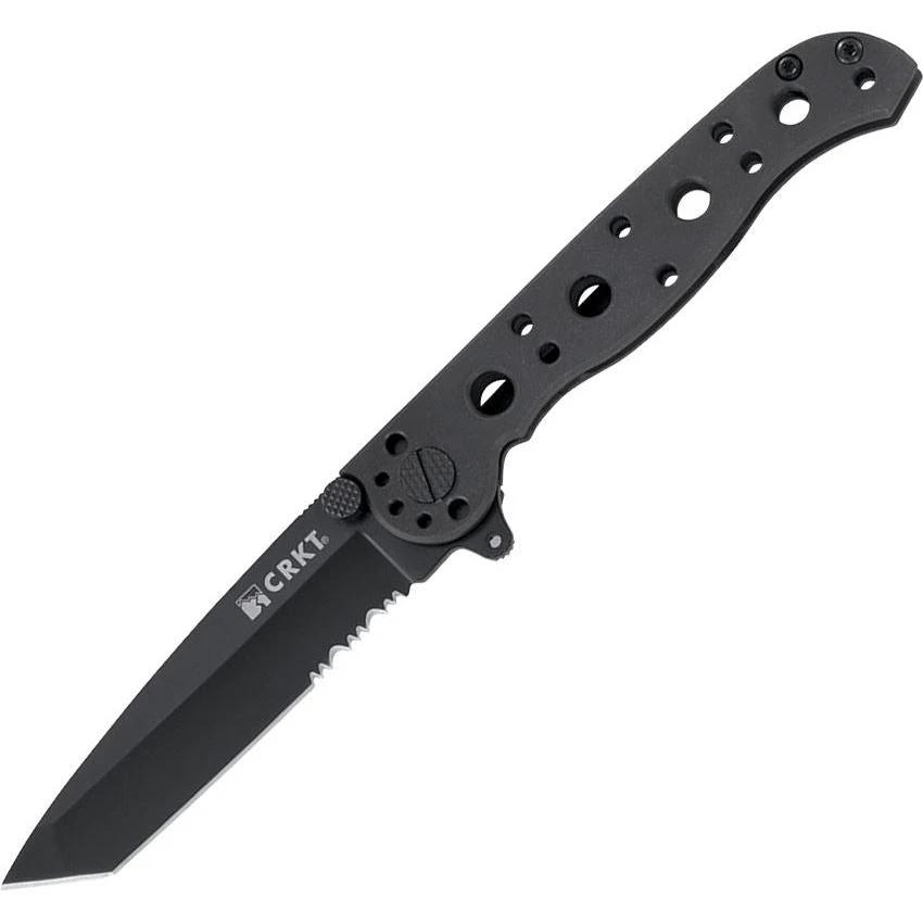 CRKT M16 Tanto Framelock Knife By Kit Carson, 3in Partially Serrated Blade, Black Oxide Finish, Stainless Handle, EDC by CRKT