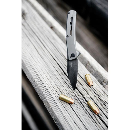 Kershaw Flyby Framelock Assisted Opening EDC Knife With D2 Blade Gray PVD Handle by Kershaw