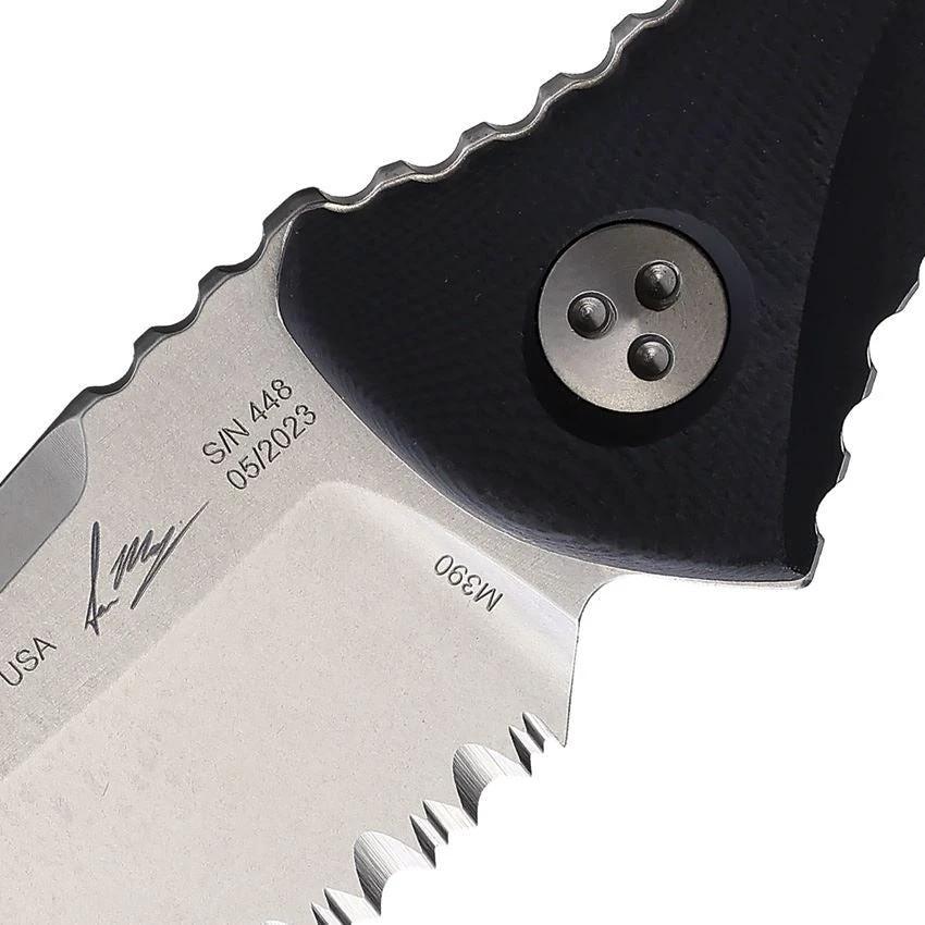 Microtech Socom Alpha Mini Elite Tactical Knife M390 Wharncliffe Blade Stonewashed Black G10 for EDC Enthusiasts by Microtech