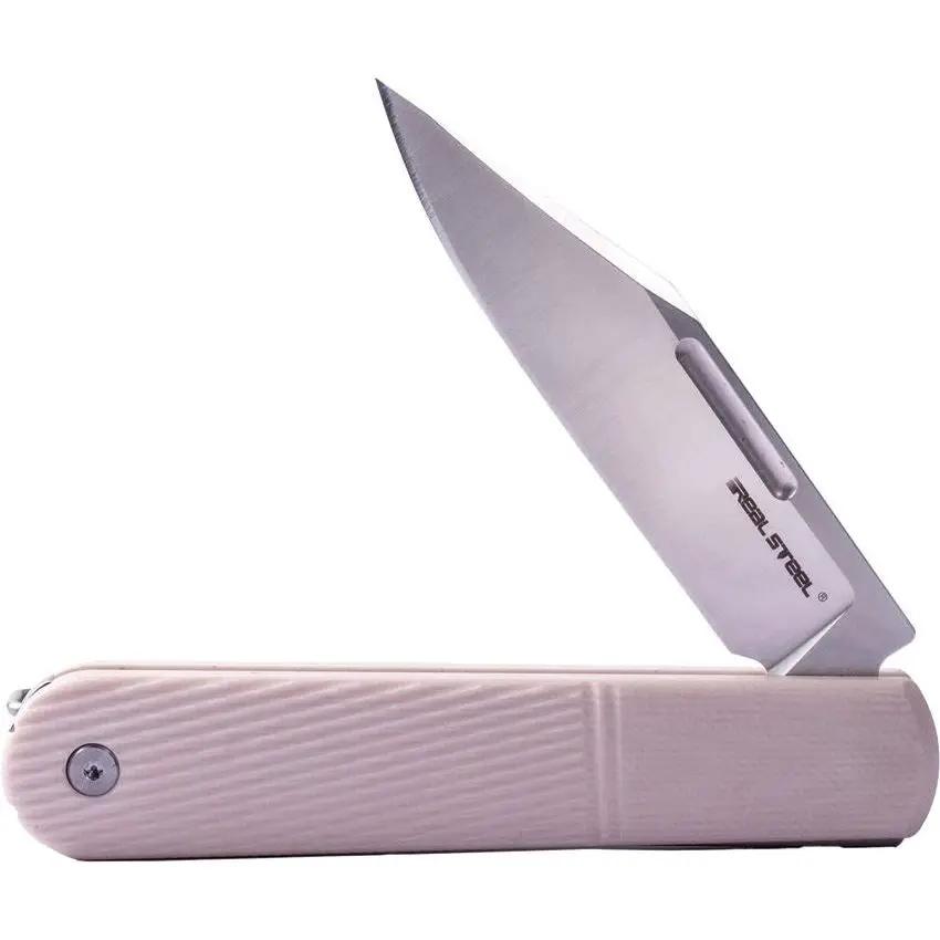 Real Steel Barlow RB5 Slip Joint Knife Ivory G10 Handle With Satin Bohler N690 Blade And Pocket Clip For EDC by Real Steel
