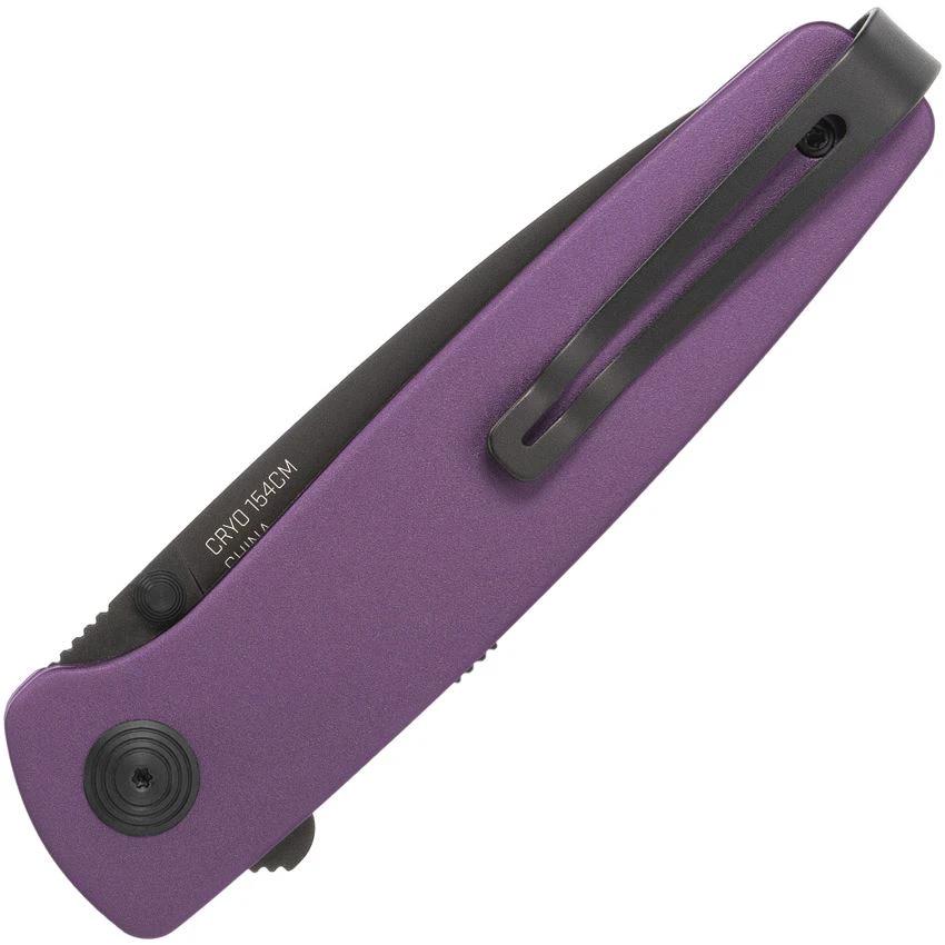 SOG Twitch III Linerlock Assisted Opening Folding Knife 3 Inch Blade For EDC Enthusiasts Purple Aluminum Handle by SOG