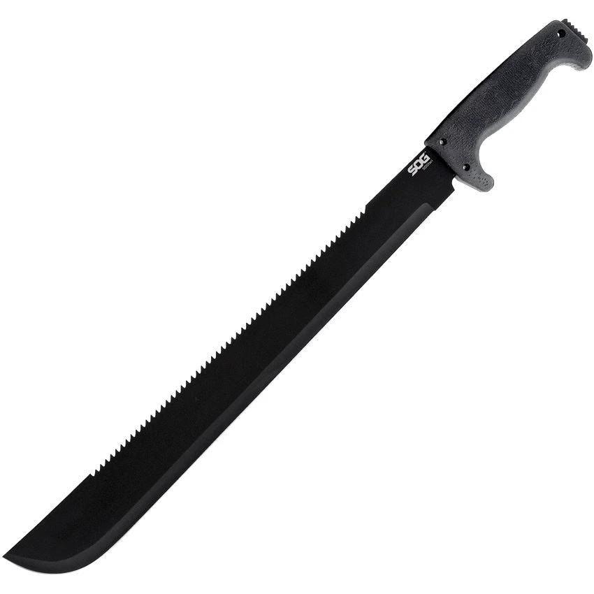 SOG SogFari Machete MC02-N Sawback 18In Blade 24In Overall Durable Tactical Camp Knife by SOG
