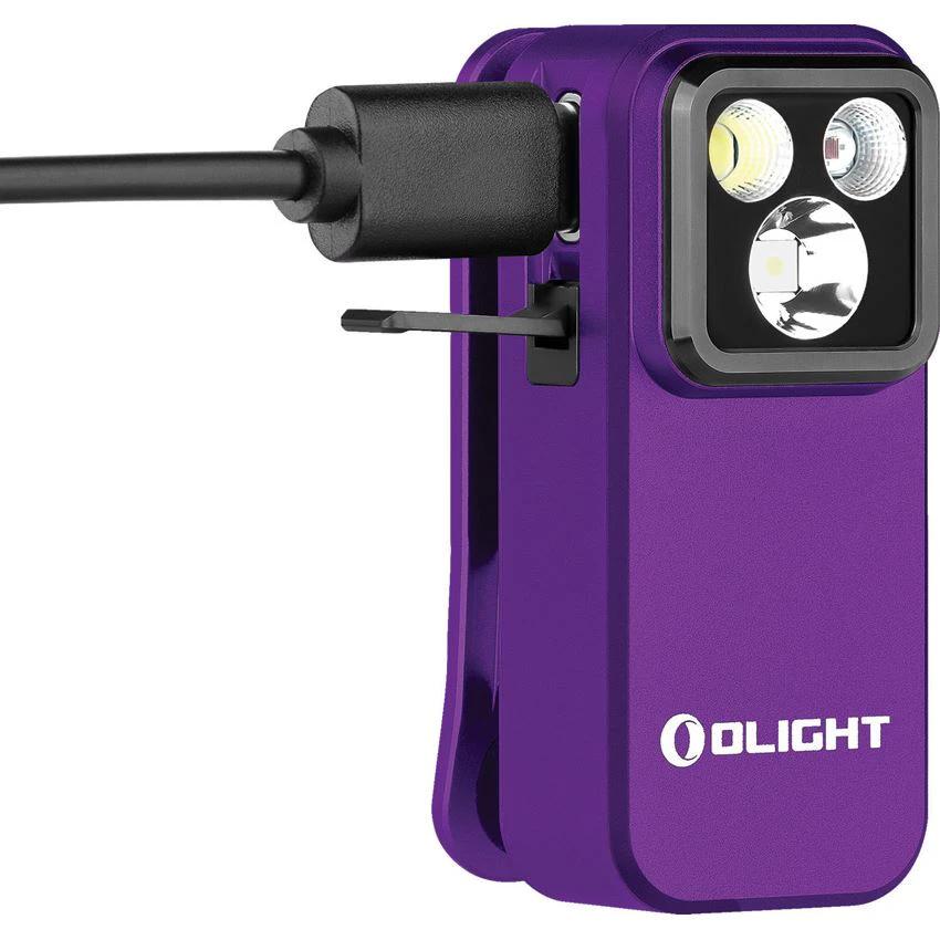 Olight Oclip Pro Clip Light Purple Rechargeable USBC 120m Beam For EDC Enthusiasts by Olight