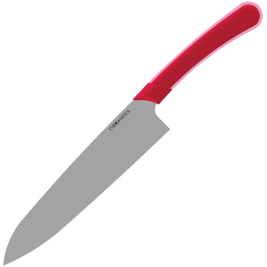 Ontario Chromatics Chef's Knife 3540 Razor Sharp 7.88 Inch Blade Ergonomic Red Handle For Professionals by Ontario