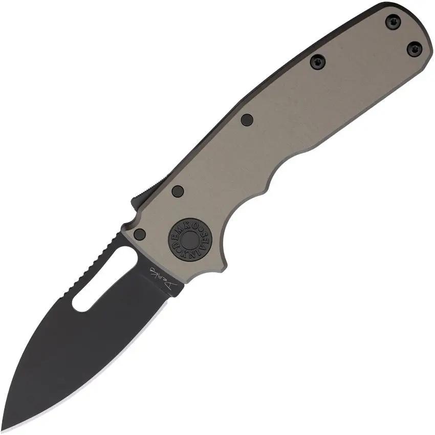 Demko Shark Cub Shark Lock EDC Folding Knife Gray Stealth CPM20CV For Everyday Carry by Demko