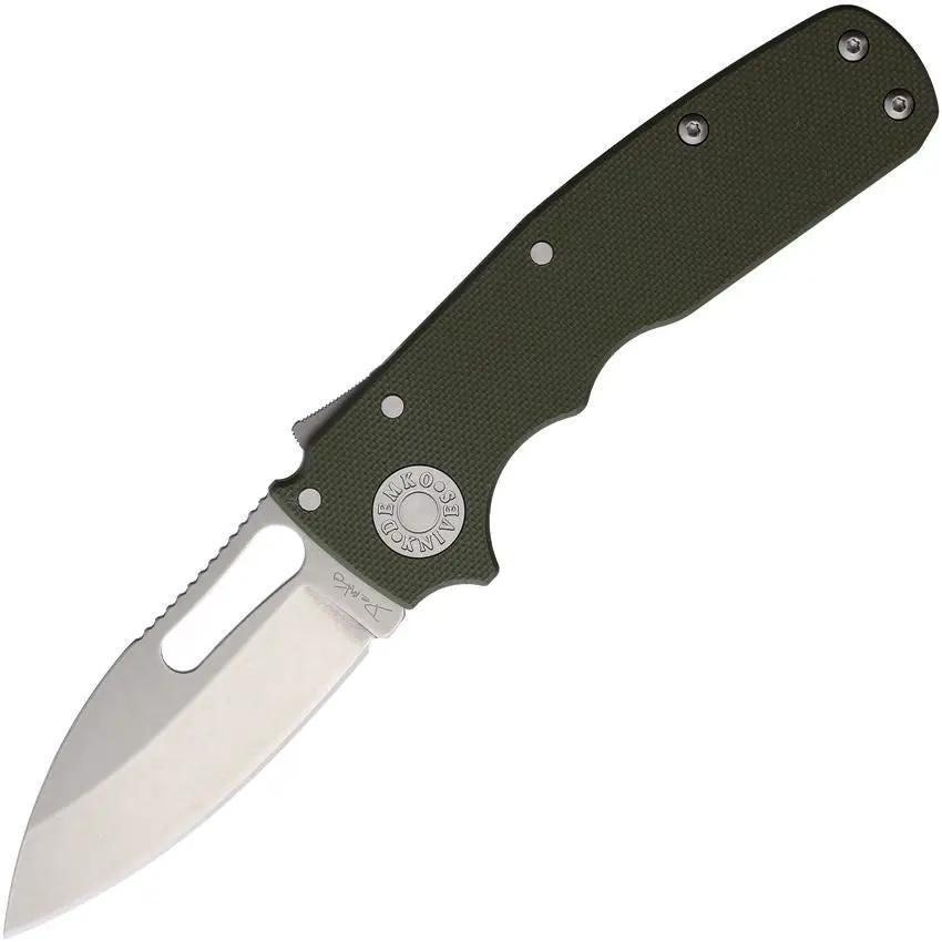 Demko Shark Cub Shark Lock Knife With Premium CPM 20CV Blade And OD Green G10 Handle For EDC Enthusiasts by Demko