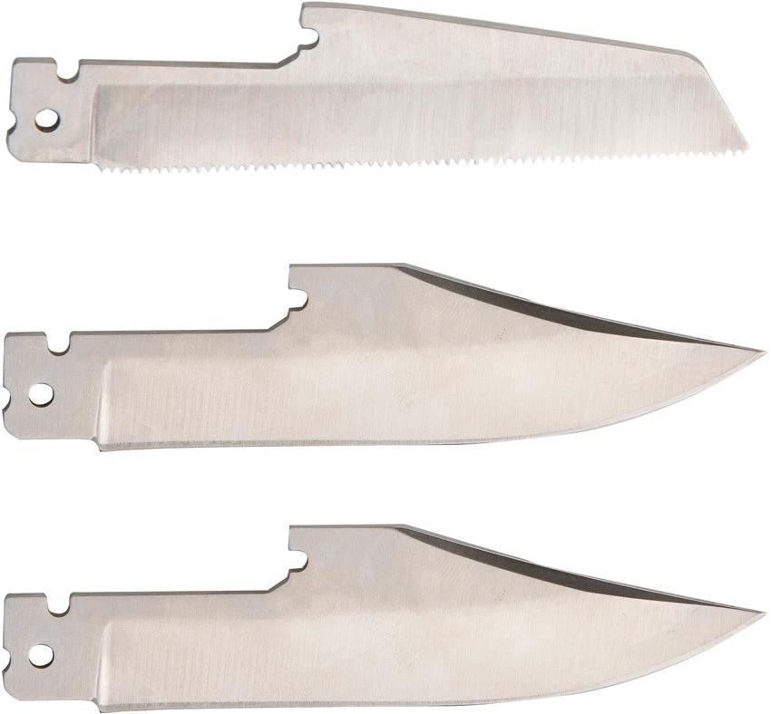 ABKT TAC Replacement Blades for AB1032B AB1032BP Satin Stainless Includes Two Clip Point Blades and One Saw Blade Boxed by ABKT TAC