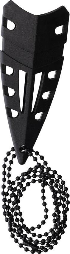 Albainox Null Neck Knife 32648 Satin Dagger Blade 2.5in Black Handle Ball Chain Lanyard Neck Sheath For EDC Survival by Albainox