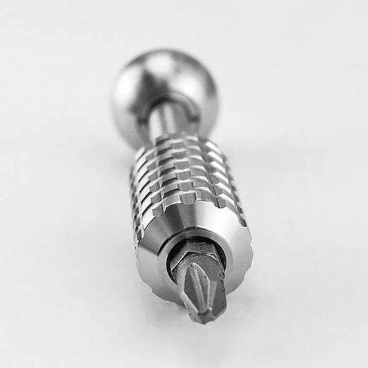 AuCon Titanium Knife Tool 5 Point Magnetic Bit Holder Stonewash Finish For Professionals Elite by AuCon