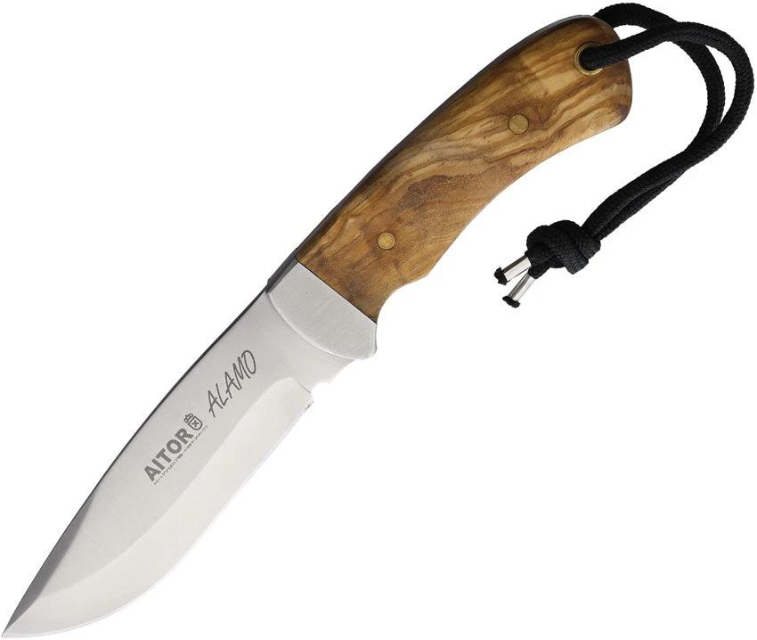 Aitor Alamo Fixed Blade Knife With 4.63in MoVa Stainless Blade Olive Wood Handle Full Tang Outdoor Enthusiasts by Aitor
