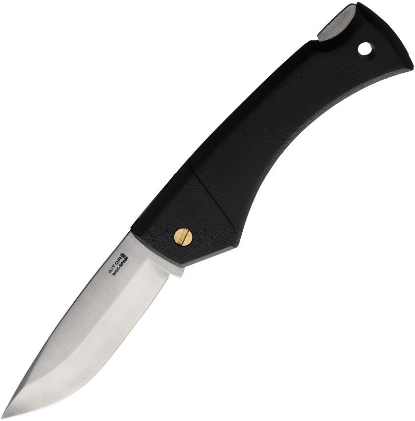 Aitor Ardilla Lockback Knife Satin Stainless Blade Black Ergonomic Handle Lanyard Hole For EDC Enthusiasts by Aitor