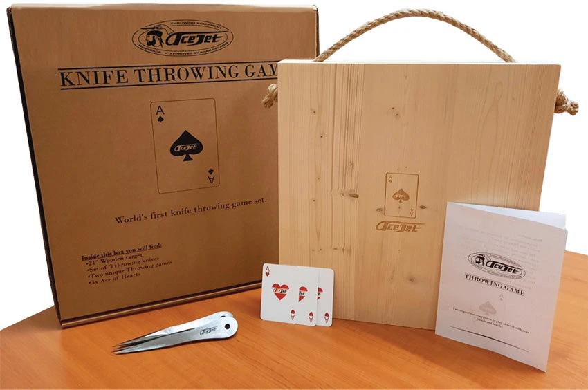 AceJet Mini Throwing Knives Game Set With Wooden Target Handbook Cards For Beginners by ACEJET