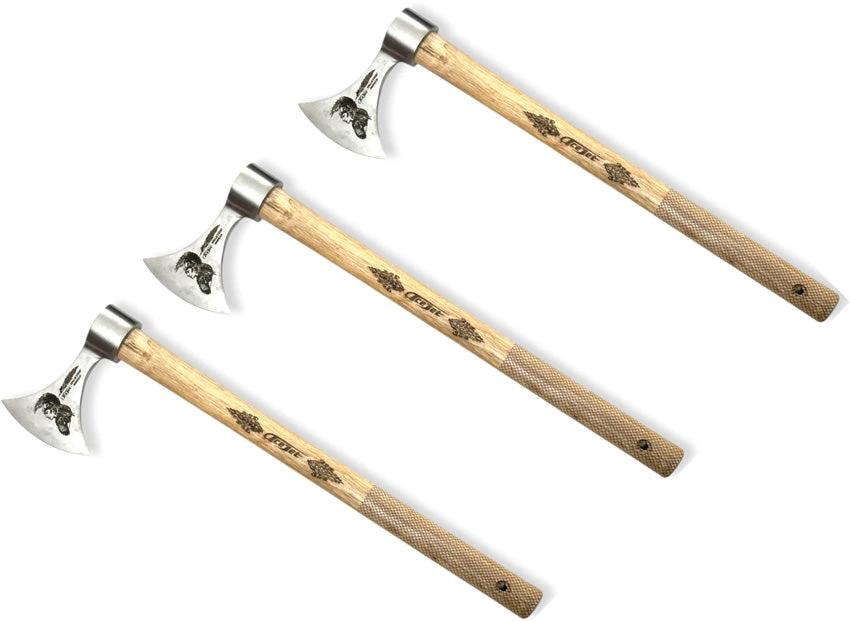 AceJet Skykeeper Valkyrie Tomahawk 7679 Premium Three Pack Satin Carbon Steel Head Hickory Handle Outdoor Enthusiasts by ACEJET