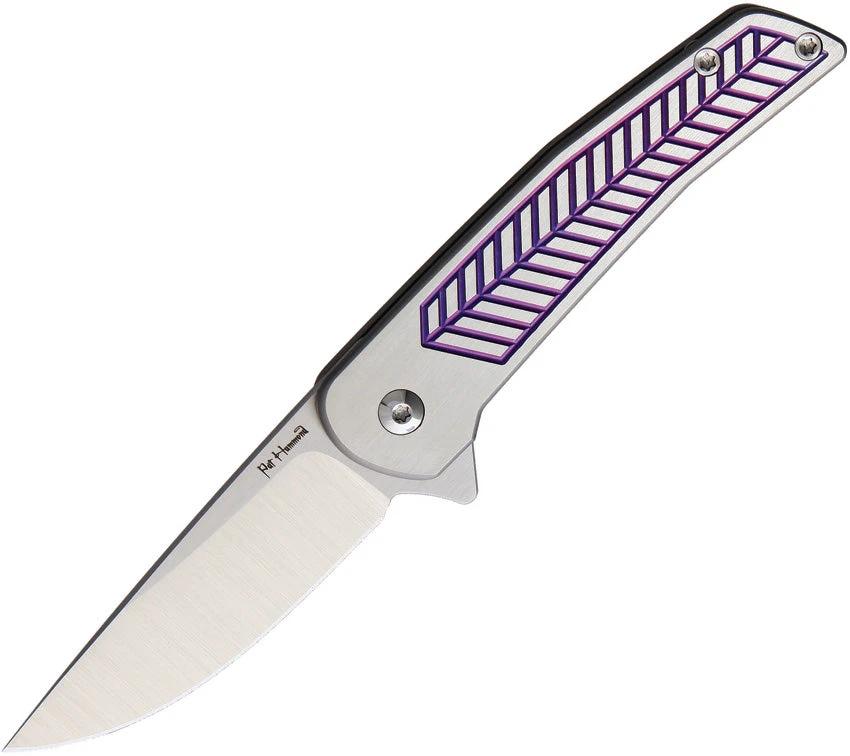Alliance Designs Scout Framelock Purple Titanium Knife For EDC Enthusiasts Satin RWL34 Blade by Alliance Designs