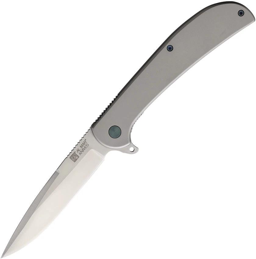 Al Mar Ultra Thin Framelock Knife AMK4119 Satin D2 Tool Steel Blade Extended Tang EDC Ready by Al Mar