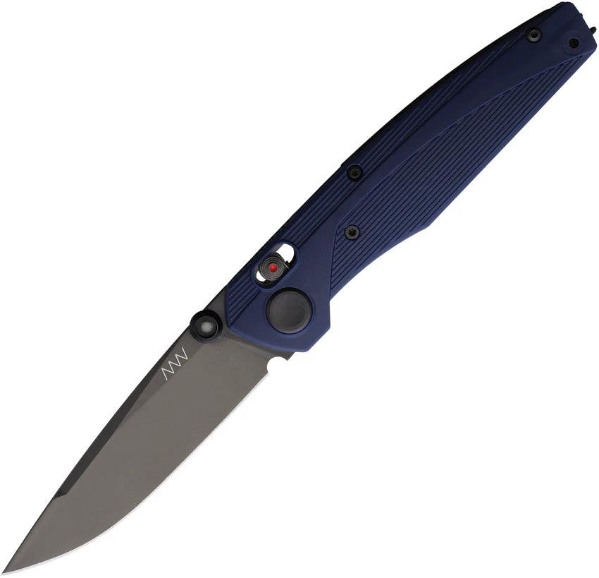 Acta Non Verba A100 A Lock Knife For EDC Enthusiasts Featuring Gray DLC Elmax Blade And Blue GRN Handle by Acta Non Verba Knives