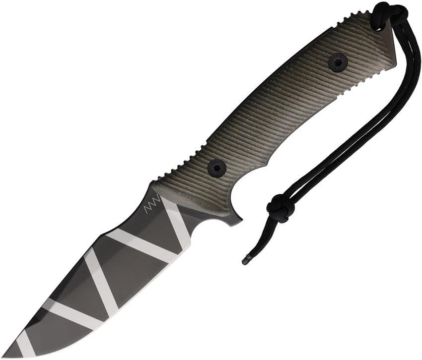 Acta Non Verba M311 Spelter Elmax Knife Camouflage Olive Micarta Handle Full Tang Kydex Sheath EDC Enthusiasts by Acta Non Verba Knives