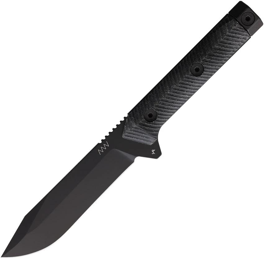 Acta Non Verba Kontos Fixed Blade Knife M73 Sleipner Steel Cerakote Black Micarta Handle Full Tang Kydex Sheath Tactical by Acta Non Verba Knives
