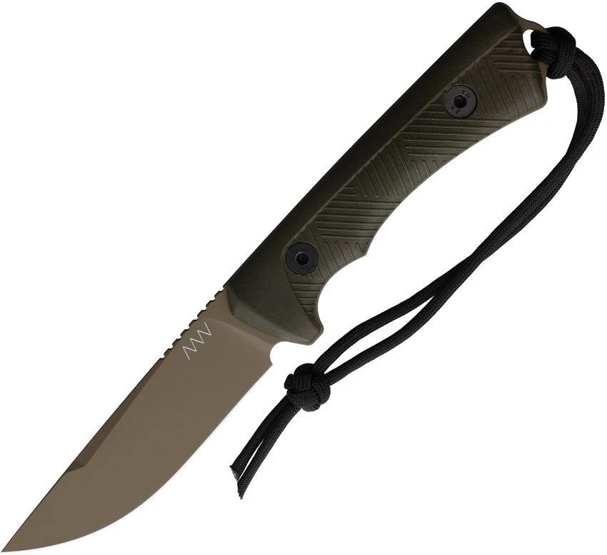 Acta Non Verba P200 Fixed Blade Knife Sleipner Steel Cerakote OD Green GRNPU Handle Extended Tang For Outdoors by Acta Non Verba Knives