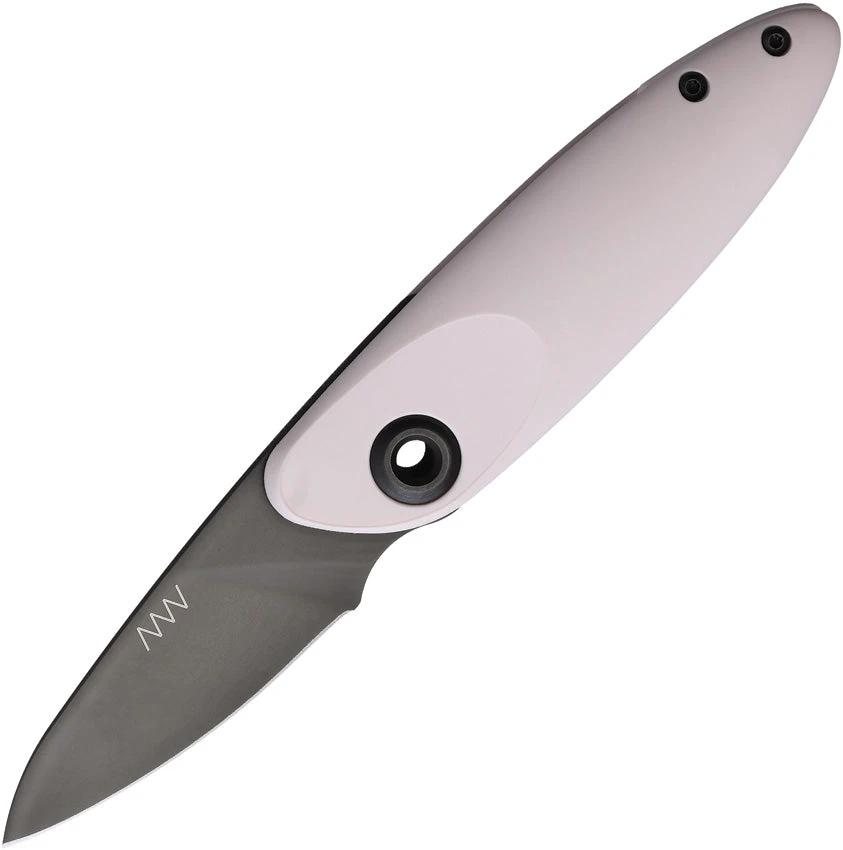 Acta Non Verba Z070 Slip Joint Knife With Sleipner Steel Blade Rose White GRN Handle Extended Tang For EDC Enthusiasts by Acta Non Verba Knives
