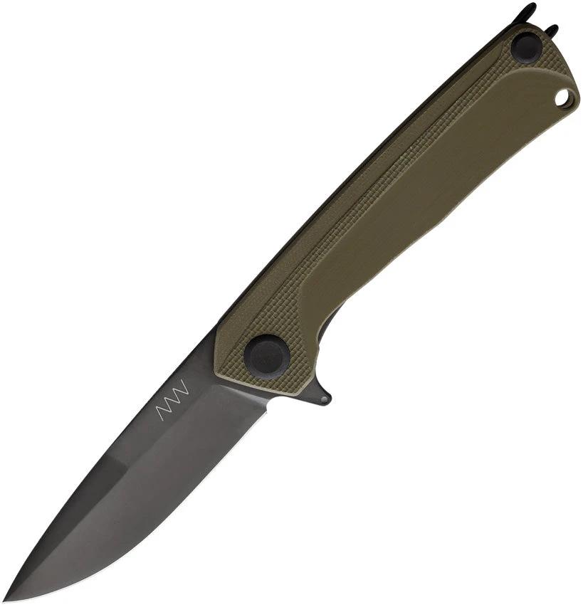 Acta Non Verba Z100 Linerlock Olive G10 Handle Sleipner Blade DLC Knife For EDC Enthusiasts With Tang Pocket Clip by Acta Non Verba Knives