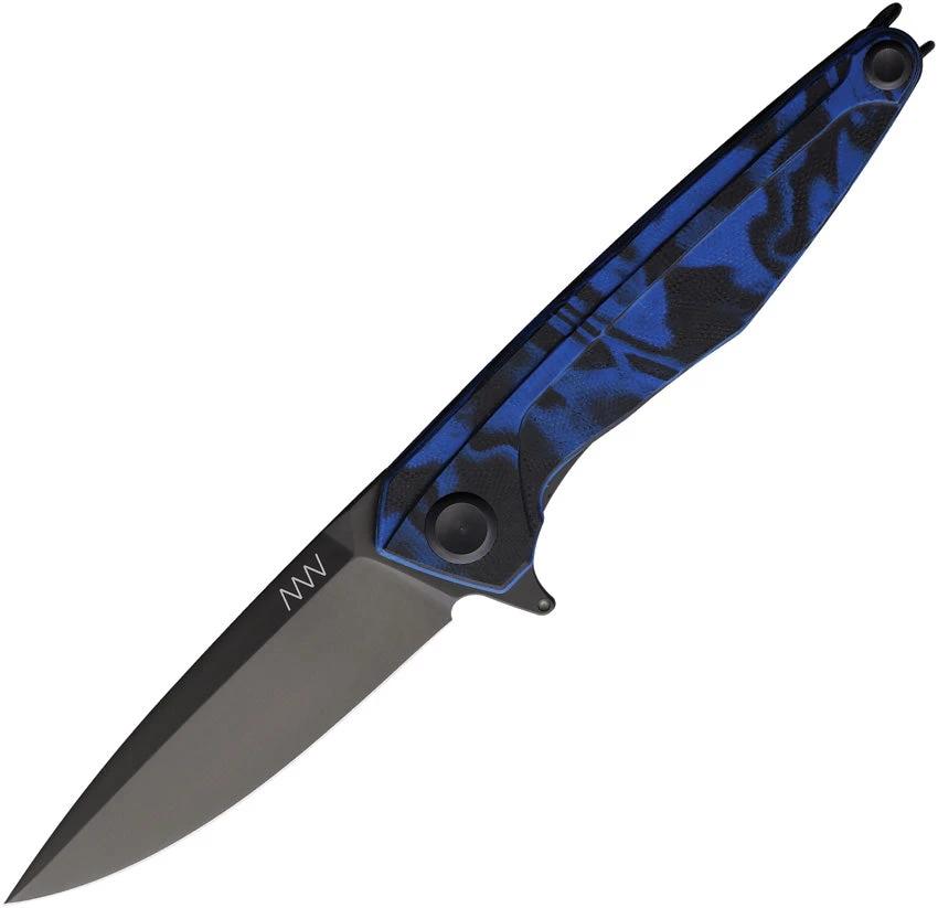Acta Non Verba Z300 Linerlock Knife DLC Blade Sleipner Steel Blue Velvet G10 Extended Tang Pocket Clip EDC by Acta Non Verba Knives