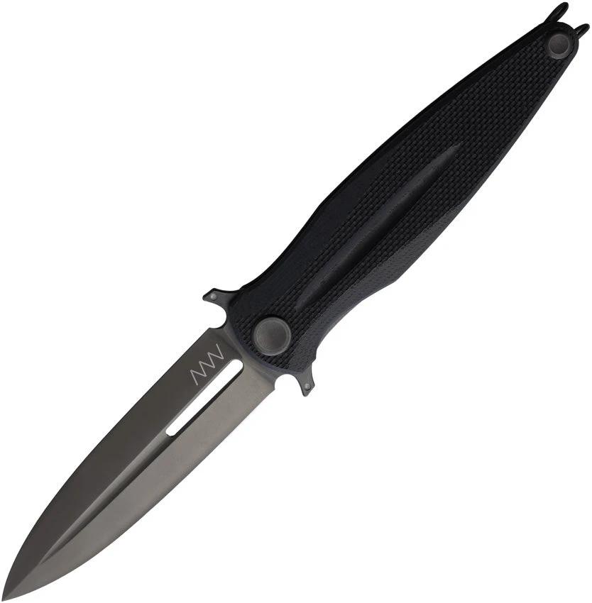 Acta Non Verba Z400 Linerlock Knife With DLC Sleipner Blade Black G10 Handle Pocket Clip Extended Tang For EDC Fans by Acta Non Verba Knives