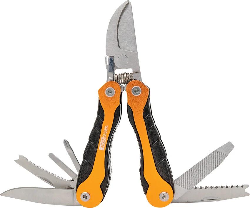 AccuSharp Sportsman's Multi-Tool 085C With 6.5 Inch Orange Aluminum Handles Clam Packed And Nylon Pouch by AccuSharp