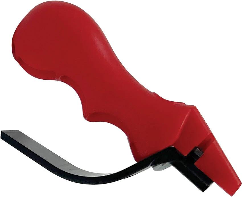 AccuSharp Knife Sharpener 1002C Diamond Carbide Sharpener With Red ABS Handle For Knives, Serrated Knives, Meat Cleavers by AccuSharp