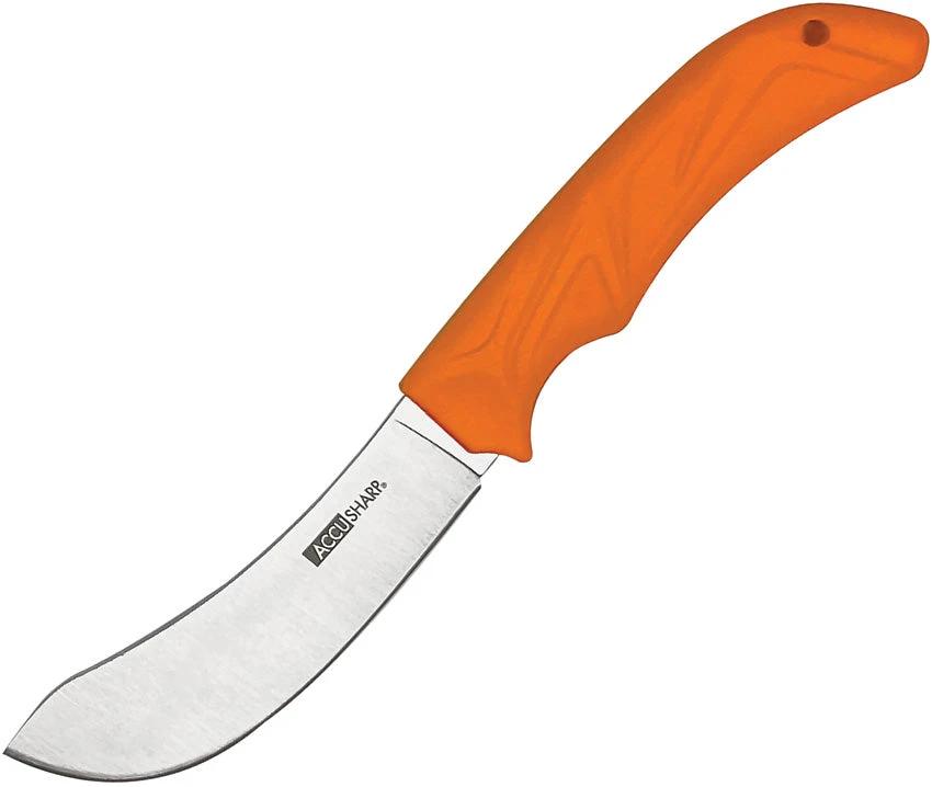 AccuSharp 9 Inch Butcher Knife With 4.25 Inch Satin 420 Stainless Blade Orange Rubber Handle Belt Sheath Included by AccuSharp
