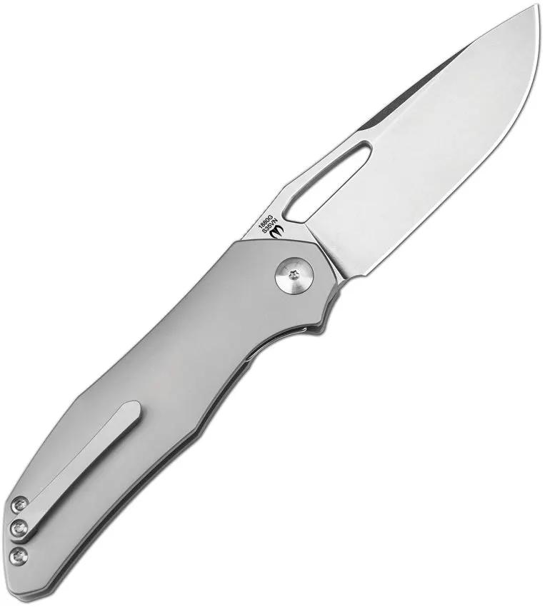 Artisan Keras Framelock Premium Compact Edc Knife With S35VN Blade And Gray Titanium Handle For Knife Enthusiasts by Artisan