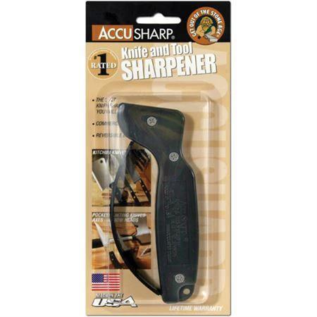AccuSharp 1G Tungsten Carbide Knife And Tool Sharpener With Green Handle For Razor Sharp Edges by AccuSharp