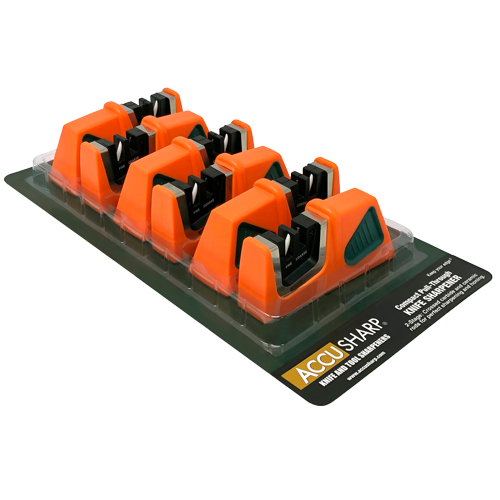 AccuSharp Compact Pull Through Knife Sharpener 081C With Diamond Honed Tungsten Carbide Blades For Sharp Edges by AccuSharp