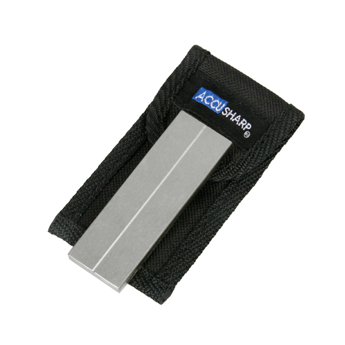 AccuSharp 027C Diamond Pocket Stone Dual Diamond Surfaces With Black Belt Pouch For Field And Home Sharpening by AccuSharp