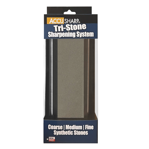 AccuSharp Tri Stone Knife Sharpening System 064C With Coarse Medium And Fine Alumina Oxide Stones It should be "Alumina Oxide Stones" as we used; ensure spaces. by AccuSharp