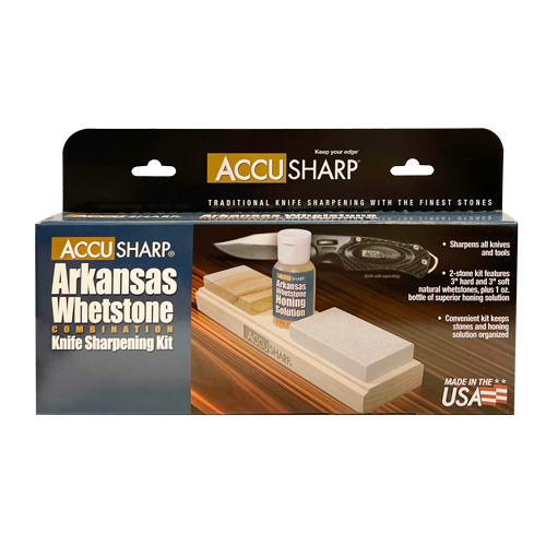 AccuSharp 023C Arkansas Whetstones Combination Knife Sharpening Kit With Medium And Fine Grit Stones by AccuSharp