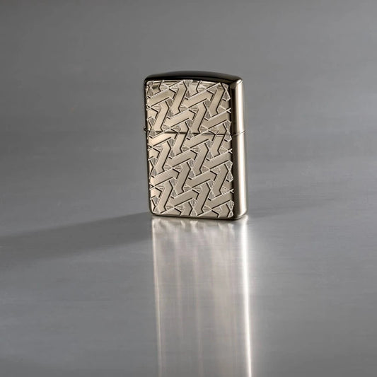 Zippo Armor® Geometric Weave Lighter – High Polish Black Ice® by Zippo