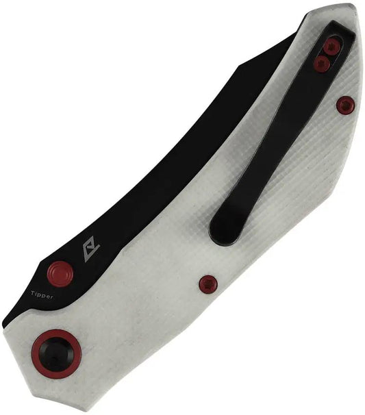 Tenable Knives Tipper Linerlock - White G10 Handle BlackWash Nitro V Cleaver Blade by Tenable Knives
