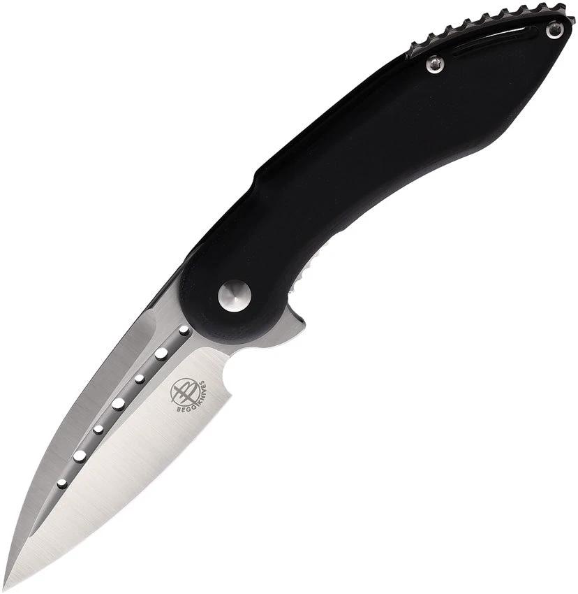 Begg Knives Mini Glimpse Linerlock Black MINI GLIMPSE W/HOLES by Begg Knives