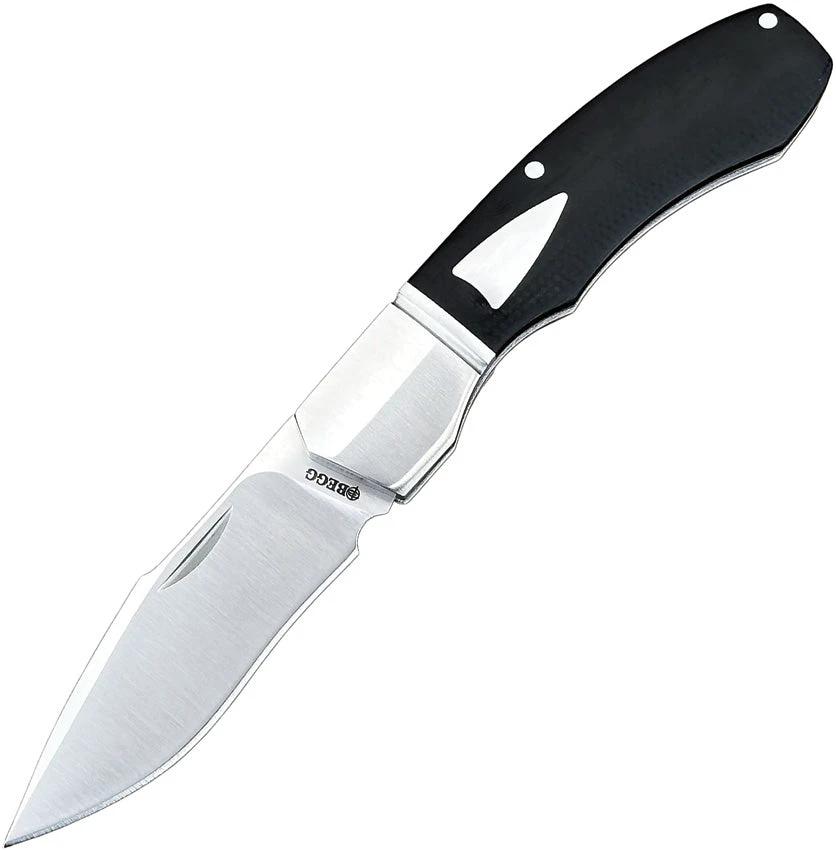 Begg Knives Recurve Slip Joint Black G10 BG038 BZ011721L by Begg Knives