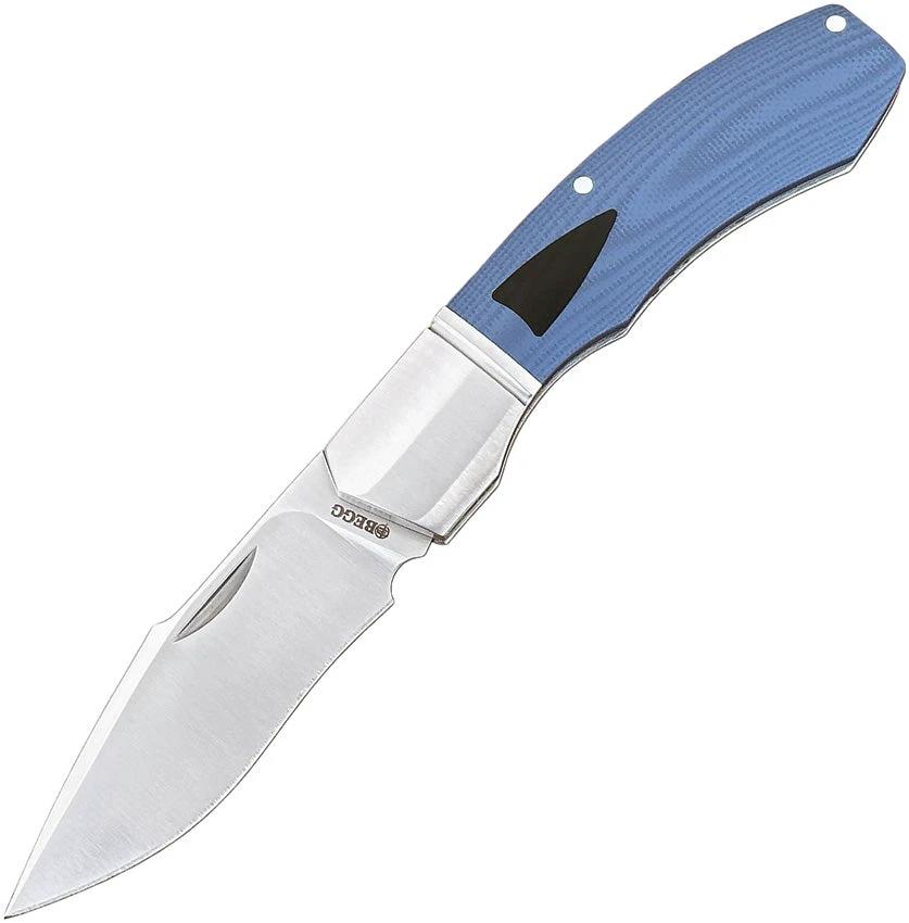 Begg Knives Recurve Slip Joint Blue G10 BG039 BZ011721L by Begg Knives
