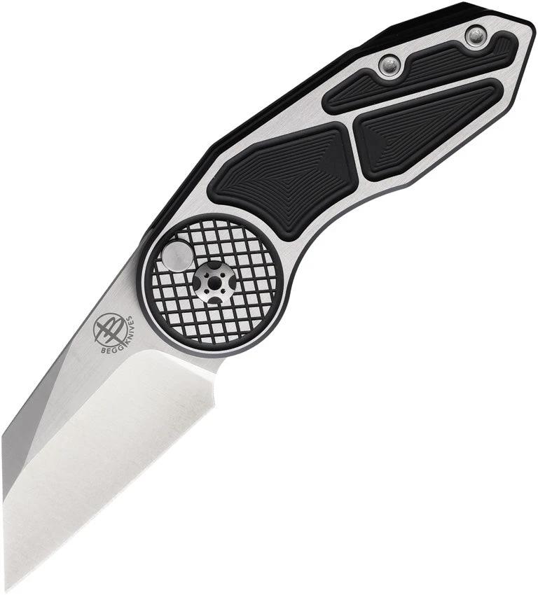 Begg Knives Micro Burst Button Lock Black MICRO BURST CHECKERED BLACK by Begg Knives