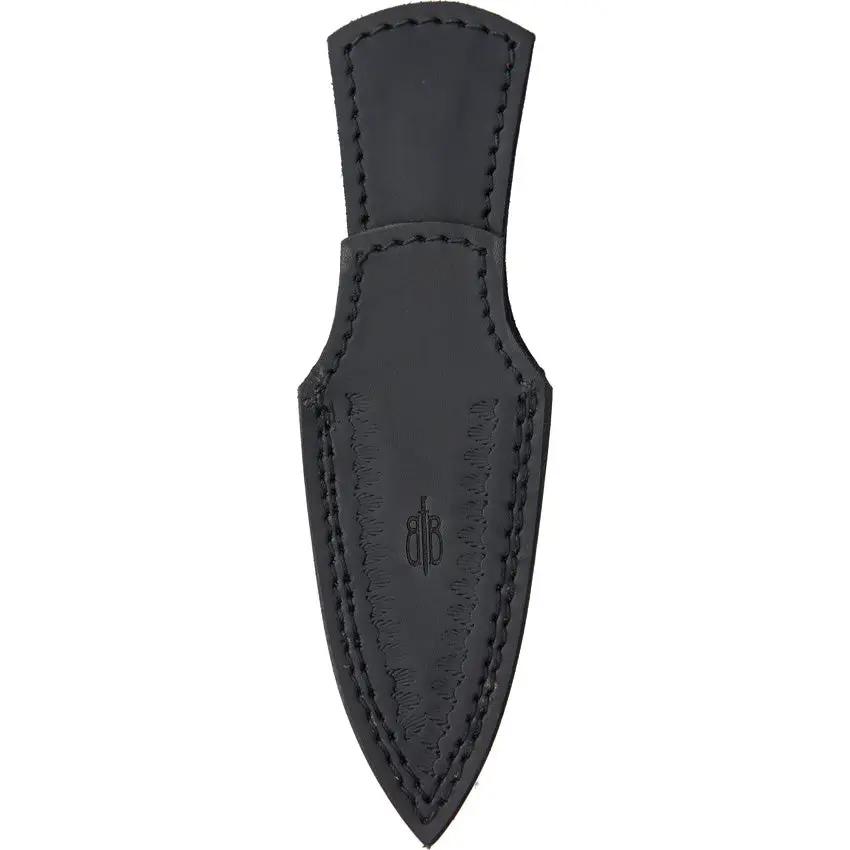 BucknBear Damascus Dagger 4 Inch Double Edge Blade Full Tang With Wood And Bone Handle Leather Sheath For Collectors by BucknBear