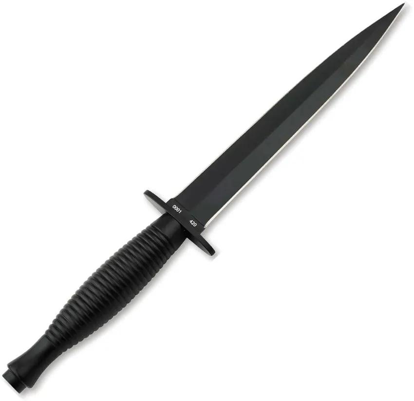 Boker Magnum Commando Dagger 12in Black Coated 420 Stainless Blade Double Edge Leather Sheath For Tactical Enthusiasts by Boker Magnum