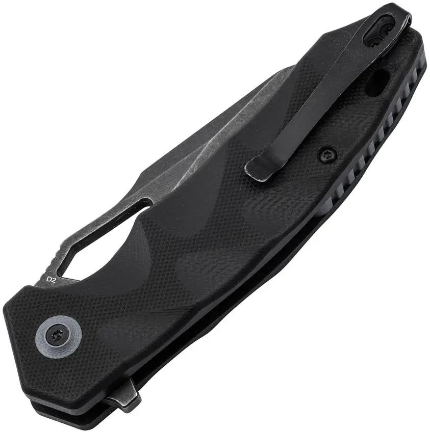 Boker Plus Kirke Button Lock Knife Nitro V Blade Black Stonewash G10 EDC Tactical by Boker Plus