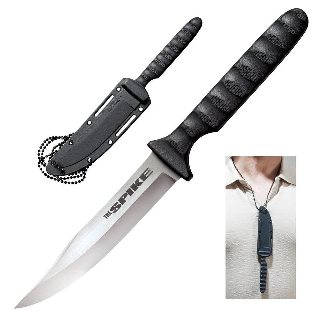 Cold Steel Bowie Spike Fixed Blade Knife – 4" Satin (53NBS) by Cold Steel