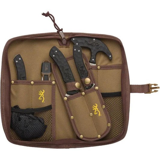 Browning Primal Combo Premium Hunting Kit Skinner Caping Bone Saw with Satin 8Cr13MoV Blades for Outdoor Hunters by Browning