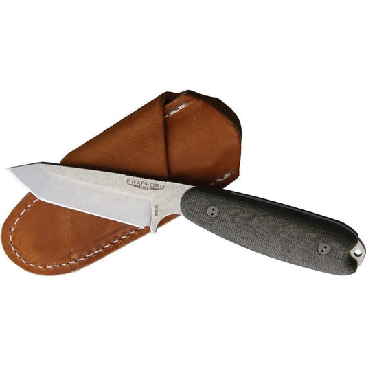 Bradford Knives Guardian 3.5 Tanto Knife N690 Steel Green Micarta Full Tang For Outdoor EDC Enthusiasts by Bradford Knives