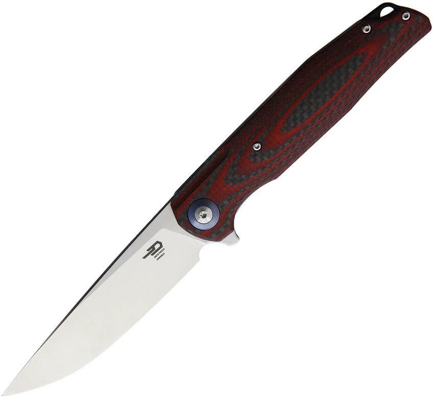 Bestech Knives Ascot Linerlock Red G10/CF BG19F by Bestech Knives