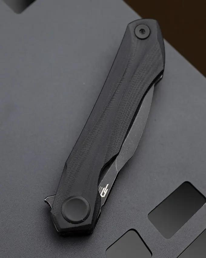 Bestech Knives Ivy Linerlock Knife For EDC Enthusiasts Premium Black Stonewash 3In 14C28N Blade G10 Extended Tang by Bestech Knives